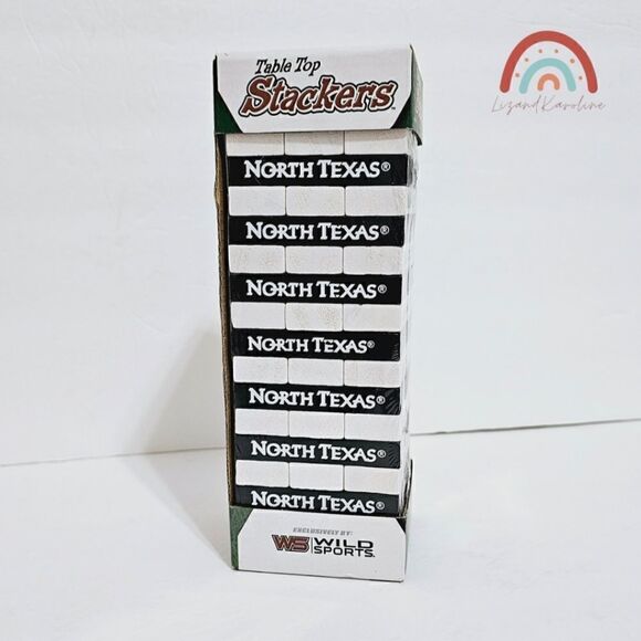 New! North Texas Mean Green NCAA College Small Stackers Jenga Style Block Game - Picture 1 of 11